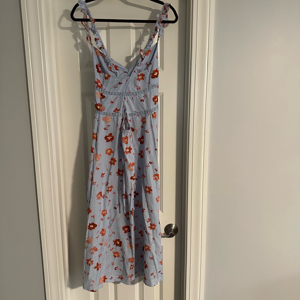 Zara Blue Floral Midi Dress